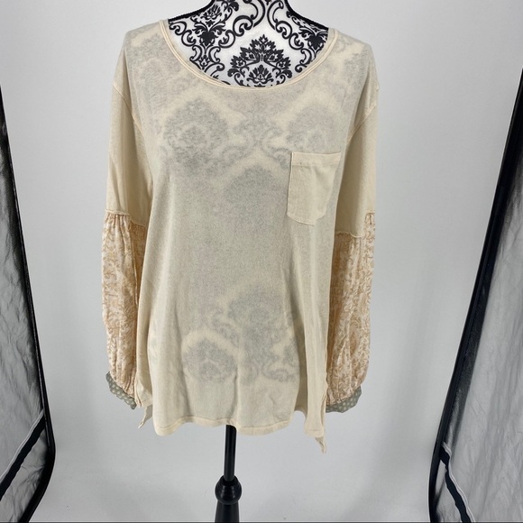 Free People Jade Long Sleeve Women's Contrast Top boho fall spring - Picture 4 of 9